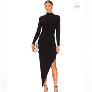 Norma Kamali Turtleneck Side Drape Gown. Size: X small